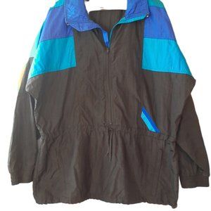 Vintage 90's color block nylon usa windbreaker m